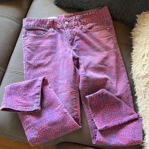 GAP Pink & Blue Animal Print Skinny Jeans Size 28